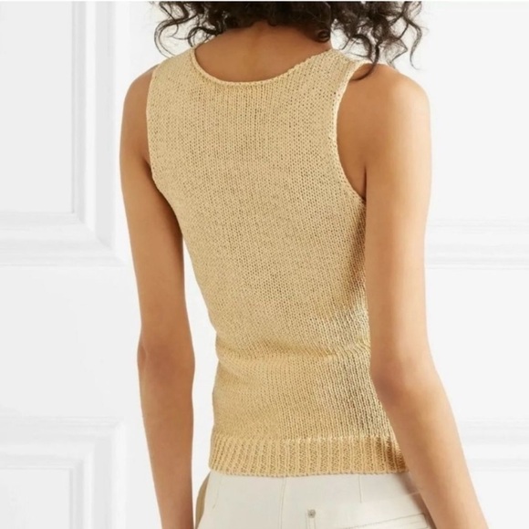 Theory Top Sleeveless Shell Merletto Tank Scoop Knit Fisherman Casual Chic Large - Picture 2 of 10